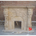 travertine fireplace mantel